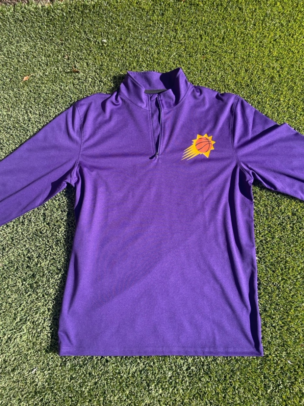 NBA Phoenix Suns Purple Quarter-Zip Pullover with Orange Accent